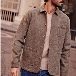 Sezane Octobre Edition Men's Nelson Beige 100% Wool Jacket